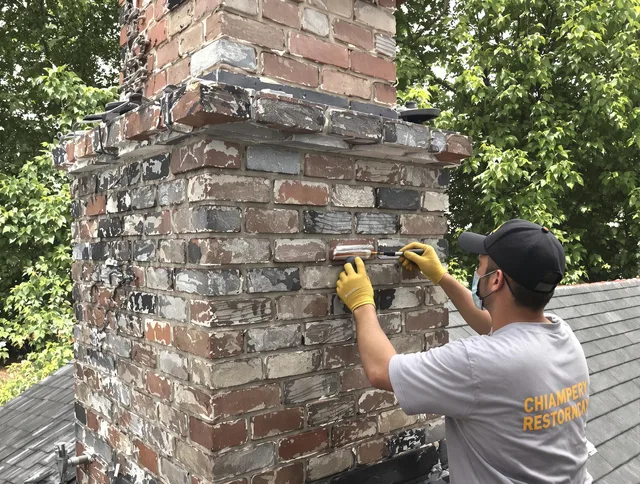 In-progress chimney restoration by Port St. Lucie Chimney Sweep in Port St. Lucie, FL