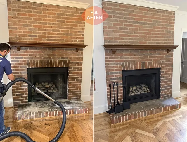 Port St. Lucie Chimney Sweep carefully sanitizing a fireplace in Port St. Lucie, FL