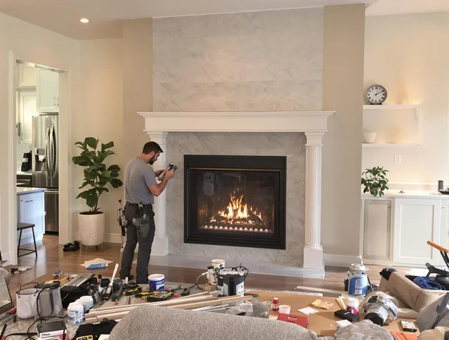 Newly installed fireplace by Port St. Lucie Chimney Sweep in Port St. Lucie, FL