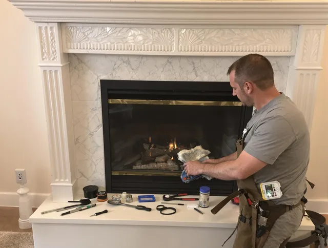 Port St. Lucie Chimney Sweep performing fireplace maintenance in Port St. Lucie, FL